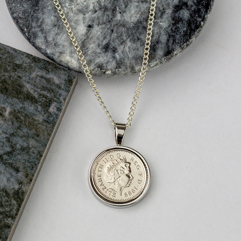 five pence 5p coin birthday necklace 1969 to 2004 by ellie ellie ...