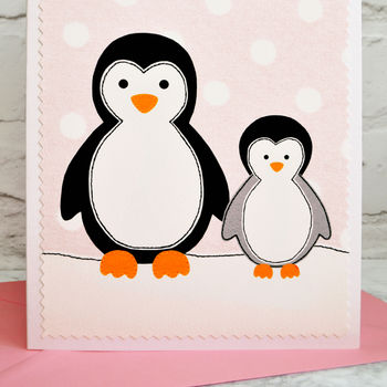 'Penguins' Personalised Birthday Card From Child, 2 of 3