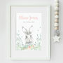 Personalised New Baby Bunny Rabbit Nursery Print, thumbnail 1 of 3