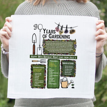 Personalised 90th Birthday Gift For Gardeners Handkerchief Pair, 4 of 6