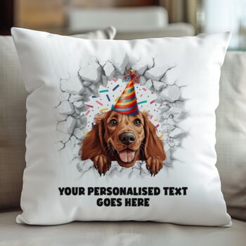 Personalised Irish Setter Birthday Break Through Dog, 5 of 8