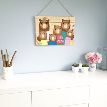 Personalised Wooden Bear Family Portrait, 6 of 7