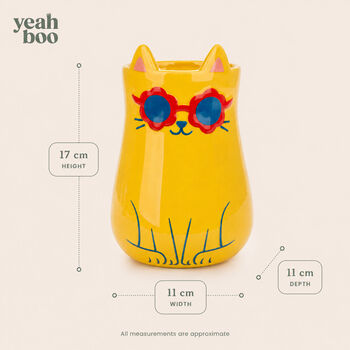 Cool Cat Ceramic Vase Gift, 3 of 3
