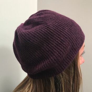 Ladies Knitted Winter Slouch Hat, 5 of 10