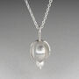 Silver Snowdrop Flower Necklace With Crystal Pearl, thumbnail 3 of 3