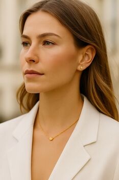Bezel Set Round Brilliant Cut Diamond Necklace On Solid Gold, 3 of 4