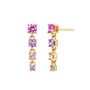 Long Multi Gemstone Drop Earrings, thumbnail 1 of 6