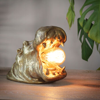 White Roaring Hippo Table Lamp, 8 of 8