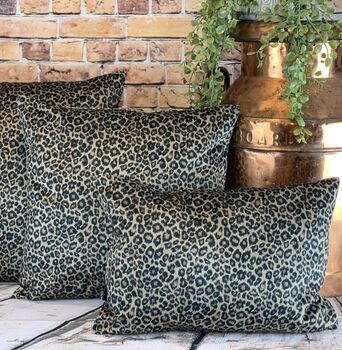 Leopard Velvet Print Cushion, 6 of 12