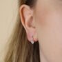 Sterling Silver Twinkling Heart Stud Earrings, thumbnail 4 of 8