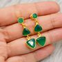 Green Onyx Multi Shape Stone Sterling Silver Earrings, thumbnail 8 of 10