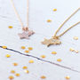 Christmas Sterling Silver Gold Plated Two Star Necklace, thumbnail 3 of 10