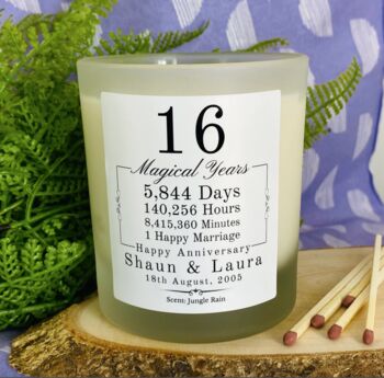 Personalised 16th Magical Years Wax Anniversary Candle, 2 of 11