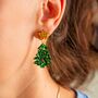 Christmas Tree Earrings, Christmas Statement Earrings, thumbnail 2 of 5