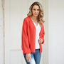 Victoria Red Ribbed Cardigan, thumbnail 1 of 3