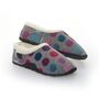 Florence Grey Pink Purple Spot Women's Slippers Indoor/Garden Shoes, thumbnail 4 of 9