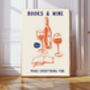 Wine And Books Typography Art Print, thumbnail 1 of 3