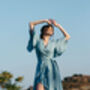 Linen Maxi Wrap Dress | Bridesmaid And Special Occasion Dress, thumbnail 10 of 12