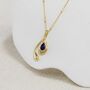Blue Sapphire Gold Pendant, thumbnail 1 of 7