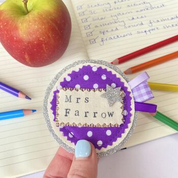 Personalised Best Teacher Gift Pin Badge, 3 of 6