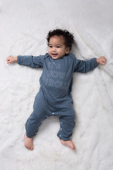 Babygrow, 'It's How I Roll, Cotton Sleepsuit, Baby Gift, 5 of 5