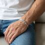 Men’s Fingerprint Bar Bracelet In Sterling Silver, thumbnail 1 of 9