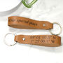 Personalised Leather Coordinates And Message Keyring, thumbnail 3 of 3