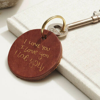 Personalised Handwriting Leather Keyring, 2 of 2
