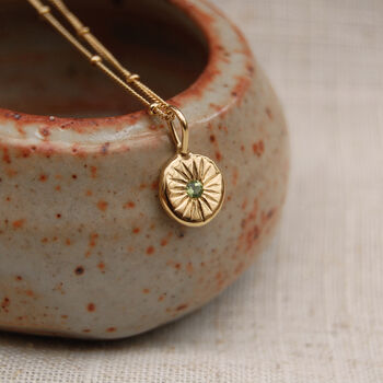 Gold Sunburst Birthstone Boho Necklace, 4 of 6