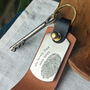 Personalised Fingerprint Leather Case Keyring, thumbnail 3 of 4