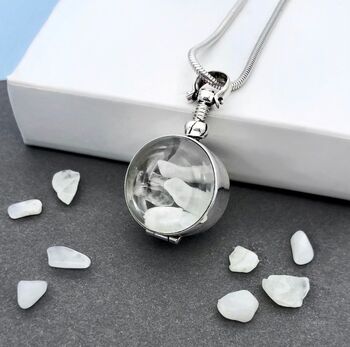 Personalised Round Fillable Locket For Gemstones, 8 of 12