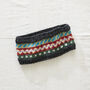 Fair Trade Fair Isle Earwarmer Headband Lined Eco Wool, thumbnail 3 of 10