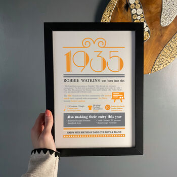 Personalised 90th Birthday Gift Print Life In 1935, 5 of 9