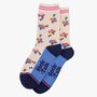Bees Floral Posies Women's Bamboo Socks Gardening Cream, thumbnail 4 of 4