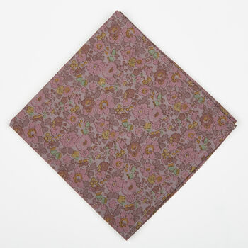 Mens Purple Floral Print Pocket Square, 2 of 6