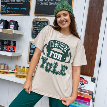 There For Yule Women's Christmas T Shirt In Sand, 2 of 4