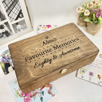 Personalised Wooden Favourite Memories Keepsake Box, 4 of 9