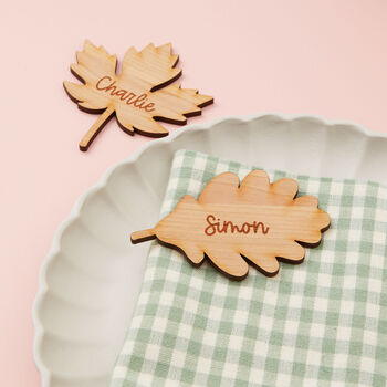 Personalised Autumnal Leaf Table Place Names, 2 of 2