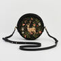 Aurora Fawn Embroidered Black Circle Bag, thumbnail 1 of 7