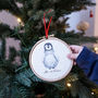 Personalised Penguin 1st Christmas Tree Hoop Decoration, thumbnail 1 of 4