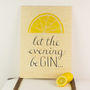 'Let The Evening Be Gin' Wooden Wall Art, thumbnail 2 of 5