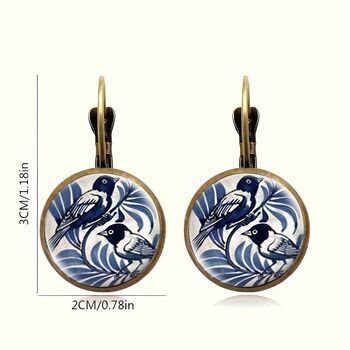 Porcelain Bird Earrings French Vintage Charm, 5 of 6