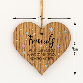 Friends Are Like Stars Hanging Wood Heart, 3 of 3