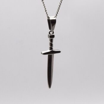 Man Sword Pendant, Stainless Steel Sword Necklace, 2 of 6