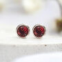 Sterling Silver January Garnet Birthstone Stud Earrings, thumbnail 1 of 7