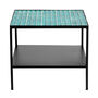 Turquoise Tiled Top Iron Side Table, thumbnail 4 of 5