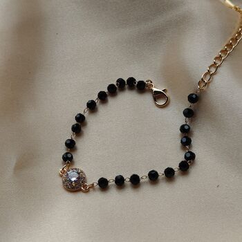 Indian Black Crystal Beads Zircon Mangalsutra Bracelet, 4 of 9
