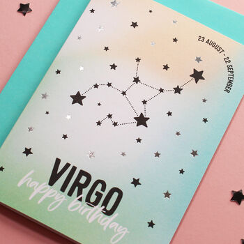 Virgo Star Sign Constellation Birthday Card, 2 of 7