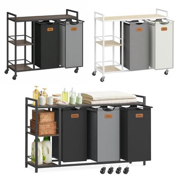 Rolling Laundry Sorter With Shelves And Labels, 7 of 7