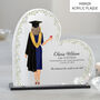 Personalised Graduation White Flower Heart Plaque Gift, thumbnail 4 of 11
